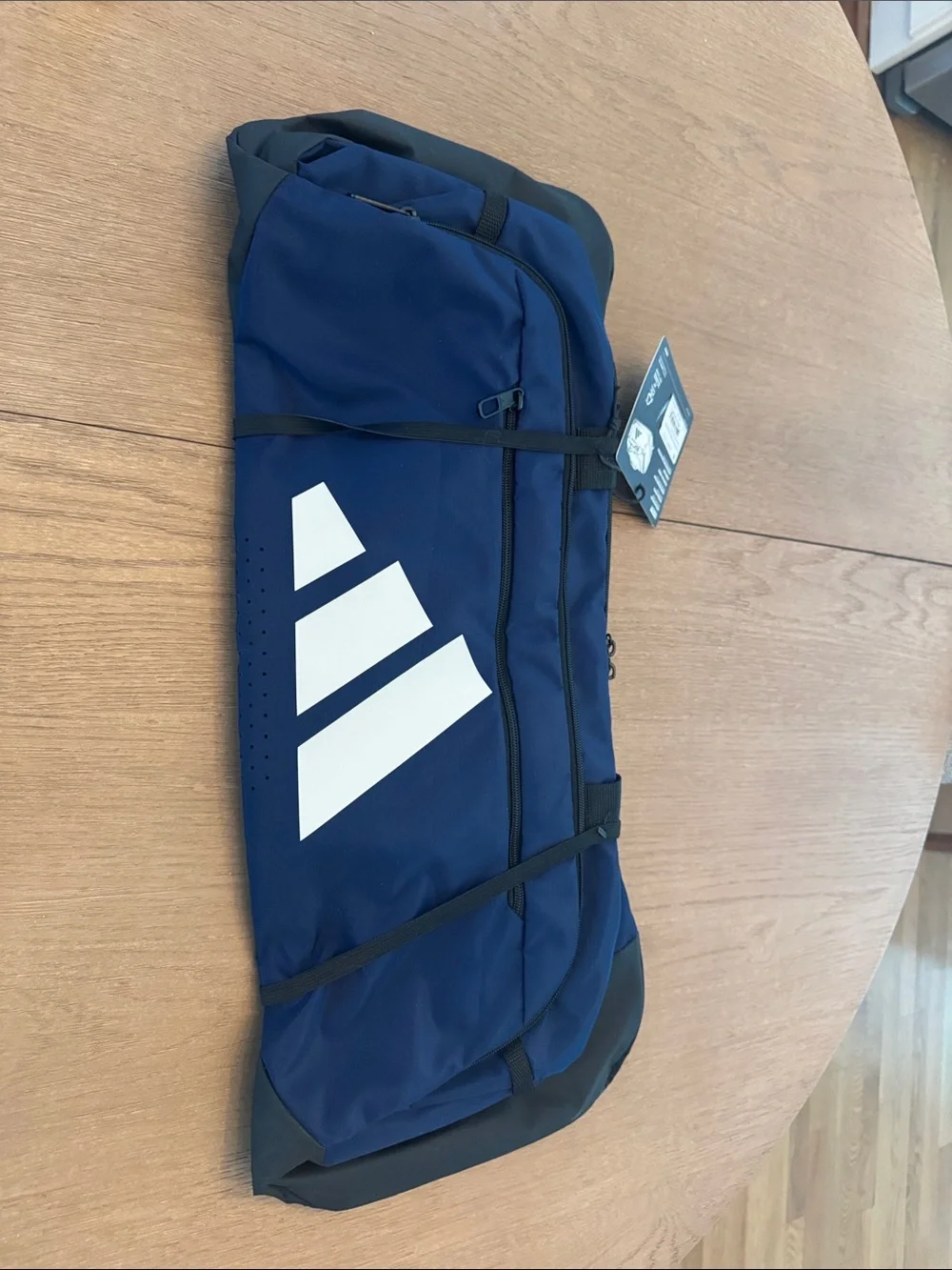 adidas Navy Duffel Bag with White Logo
